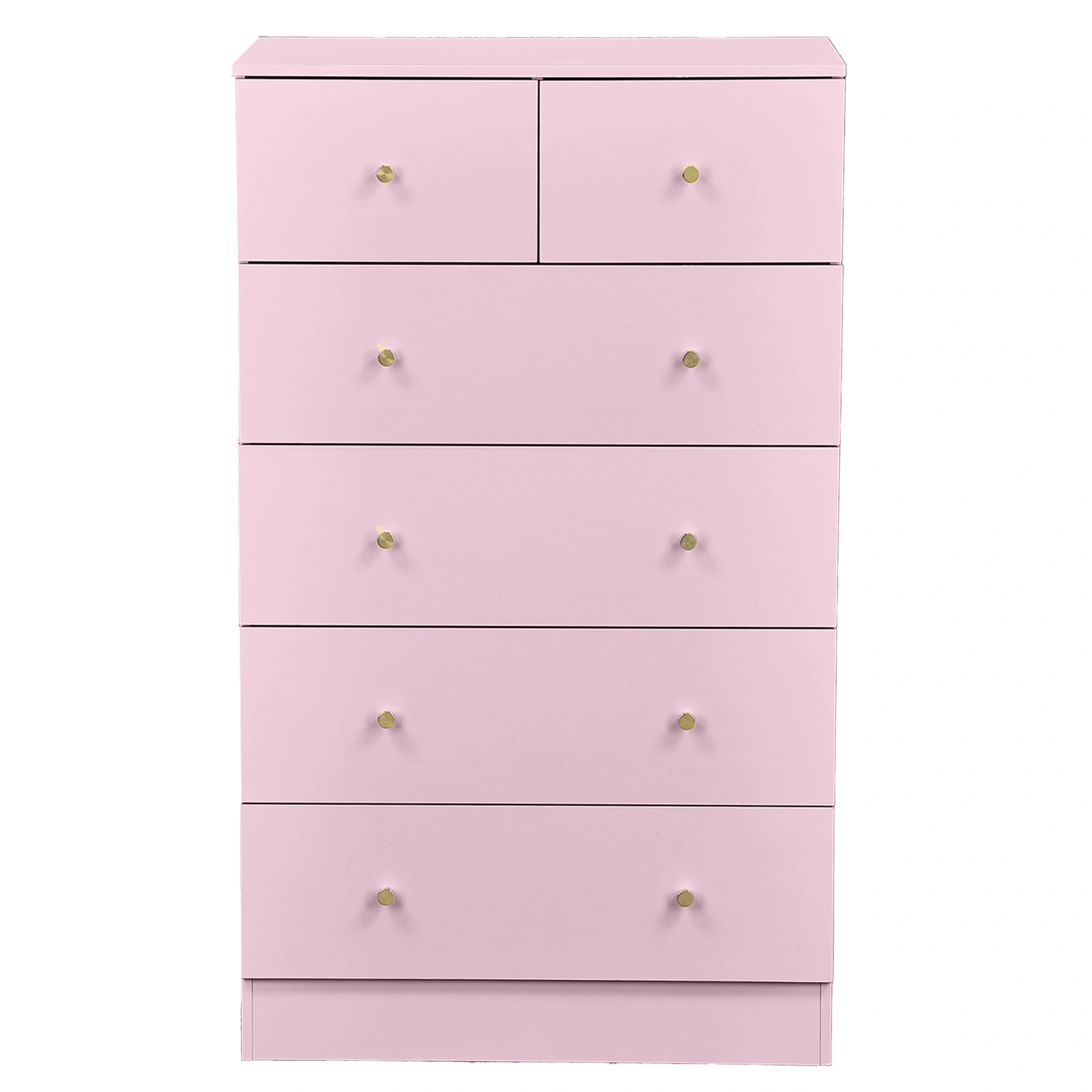 Macaron powder, particleboard with a textured melamine finish, 66*40*111cm, 4+2 drawer cabinet, matte gold handles view 3