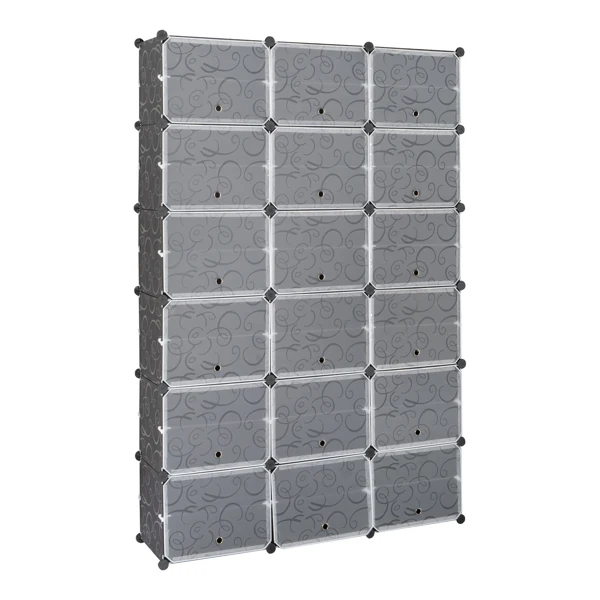 12-Tier Portable 72 Pair Shoe Rack Organizer 36 Grids Tower Shelf Storage Cabinet Stand Expandable for Heels, Boots, Slippers, Black view 6