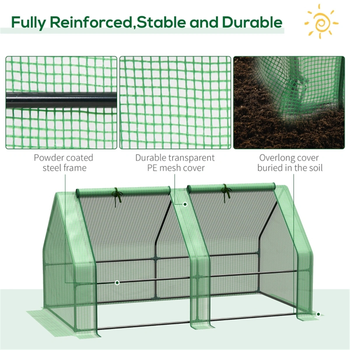 Mini Walk-in Greenhouse, Portable Tunnel Tent Greenhouse for Gardening, Outdoor Plant Protection view 2
