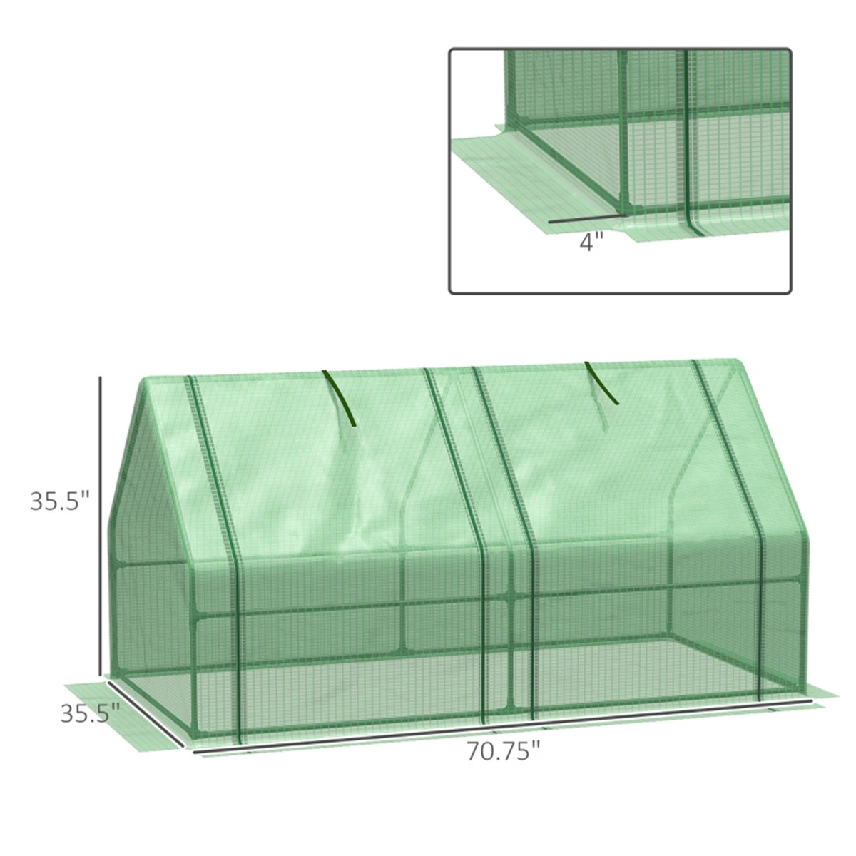 Mini Walk-in Greenhouse, Portable Tunnel Tent Greenhouse for Gardening, Outdoor Plant Protection view 3