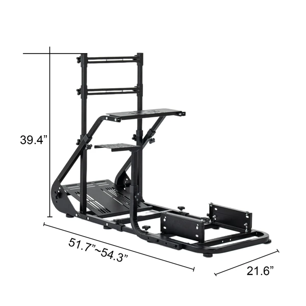 Enhanced and stable racing wheel cockpit, compatible with Fanatec, PXN, Thrustmaster, and Logitech adjustable driving simulators, excluding handbrake, pedals, and monitor -No self pick up view 5