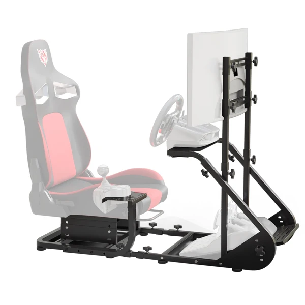 Enhanced and stable racing wheel cockpit, compatible with Fanatec, PXN, Thrustmaster, and Logitech adjustable driving simulators, excluding handbrake, pedals, and monitor -No self pick up