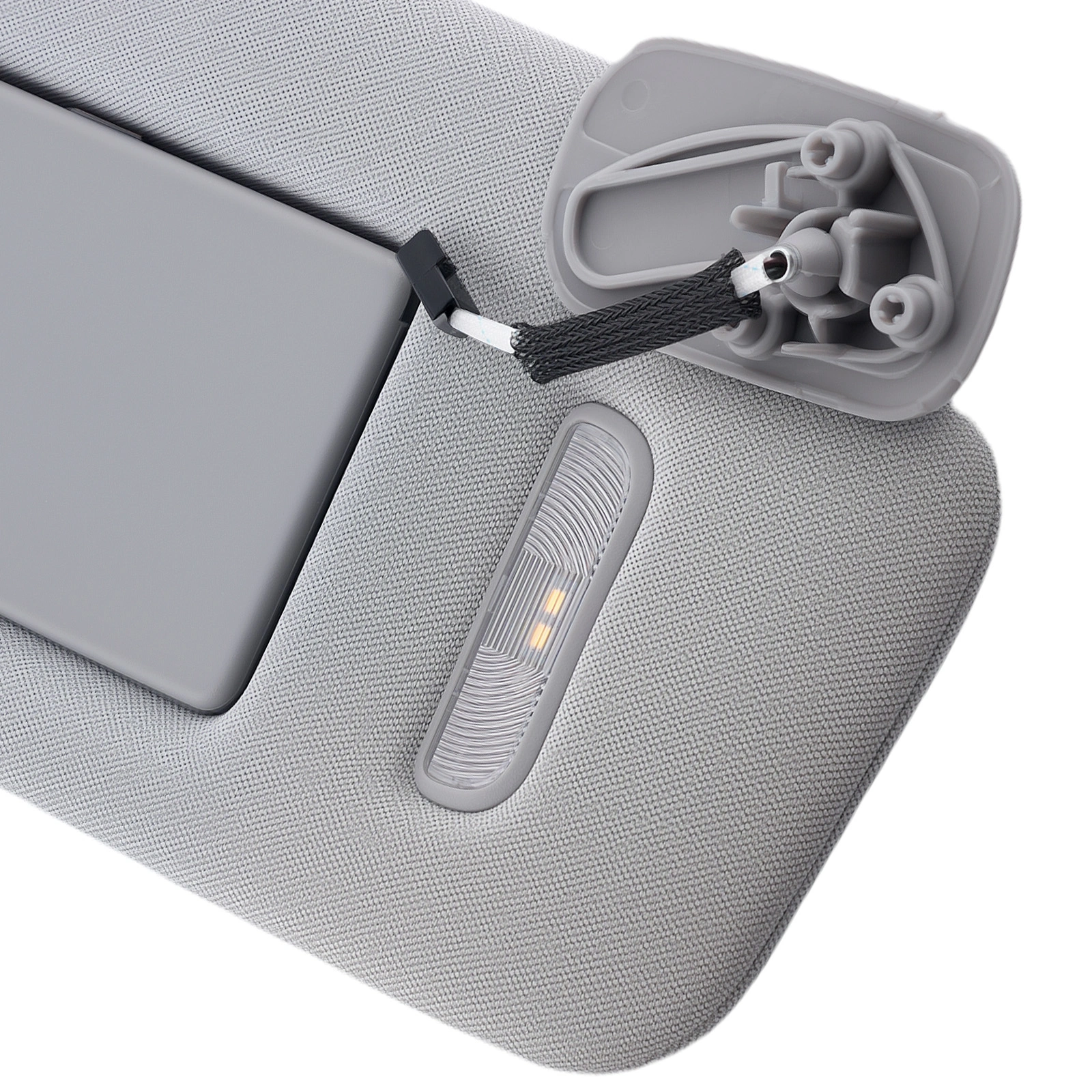 Passenger Right Sun Visor fit for Chevrolet Tahoe 2015-2019 Gray w/ Mirror Light view 3
