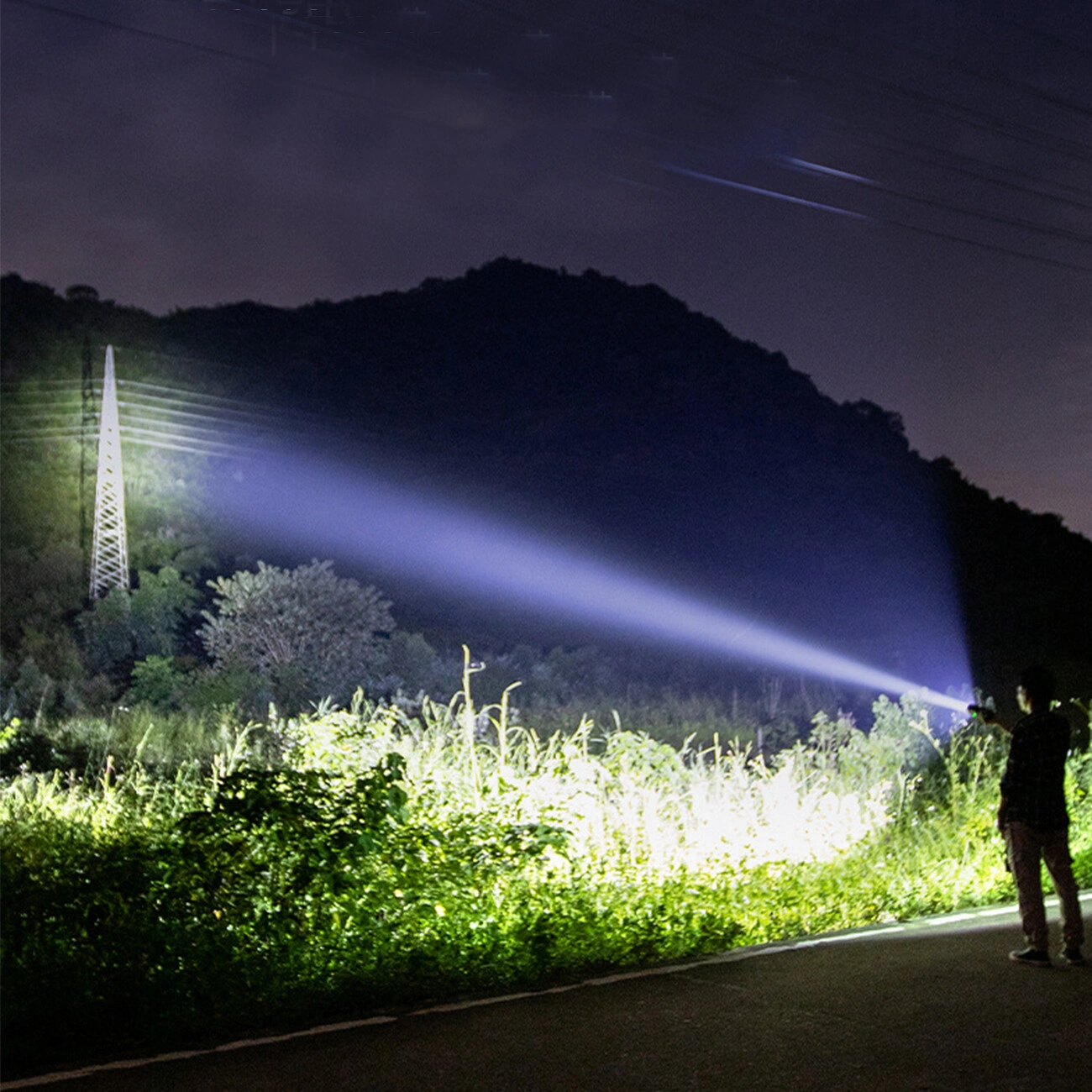 USB Rechargeable LED Flashlight, Retractable Torch, 3-Mode Zoomable, Security Light for Outdoor Camping Hiking view 5