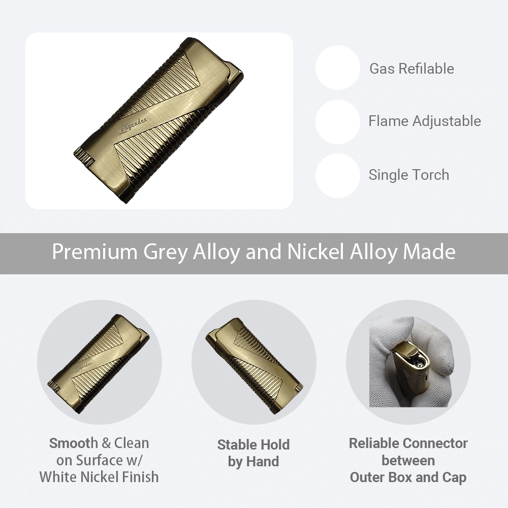 LEGENDEX PIONEER Torch Lighter Gold, Refillable Adjustable Flame, Windproof for Cigar, Cigarette, Kitchen, Outdoor Use view 4