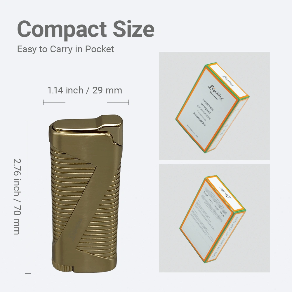 LEGENDEX PIONEER Torch Lighter Gold, Refillable Adjustable Flame, Windproof for Cigar, Cigarette, Kitchen, Outdoor Use view 5