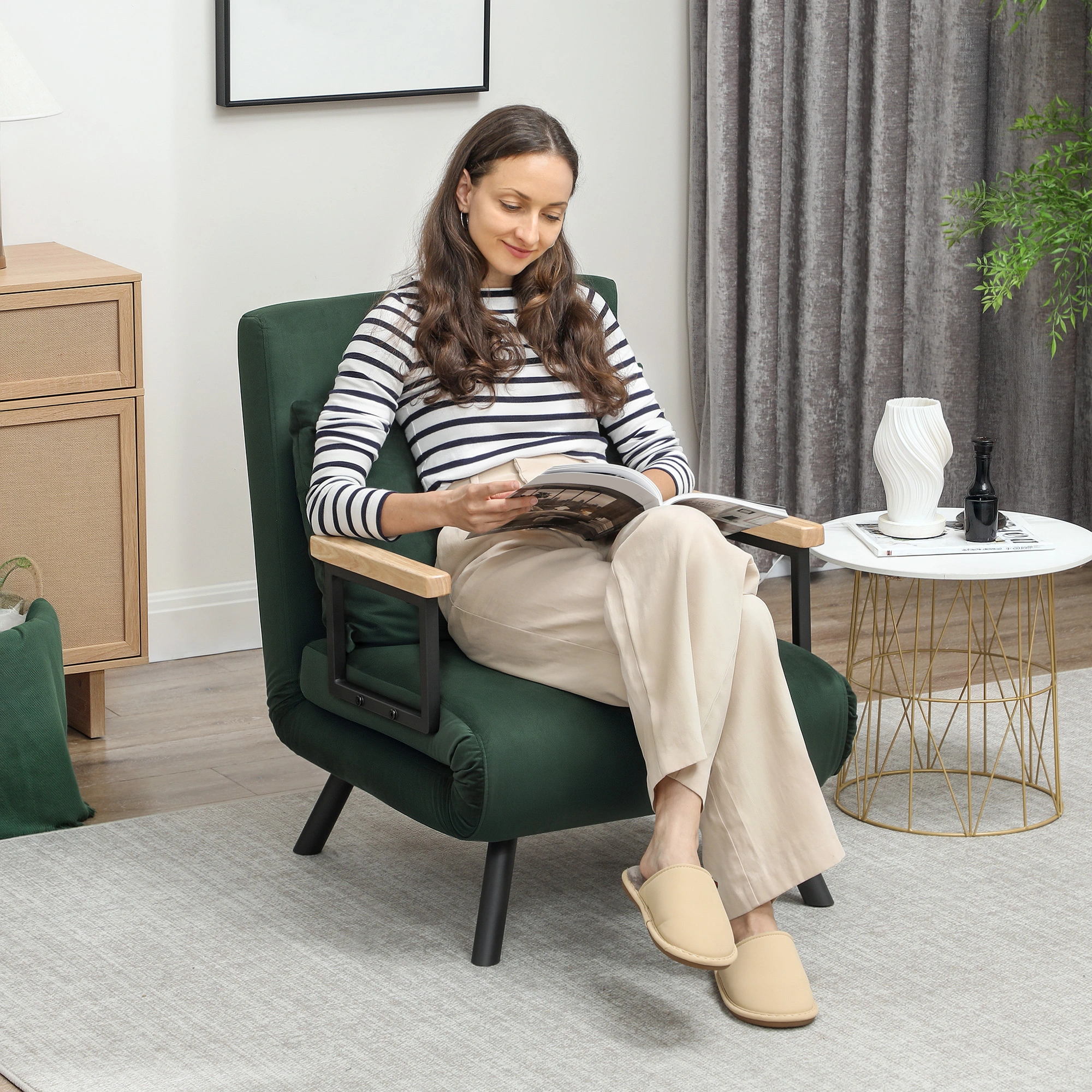 Sofa Chair - Modern Accent Armchair with Cushioned Seat, Compact Loveseat for Living Room, Bedroom, Small Spaces, Easy Assembly