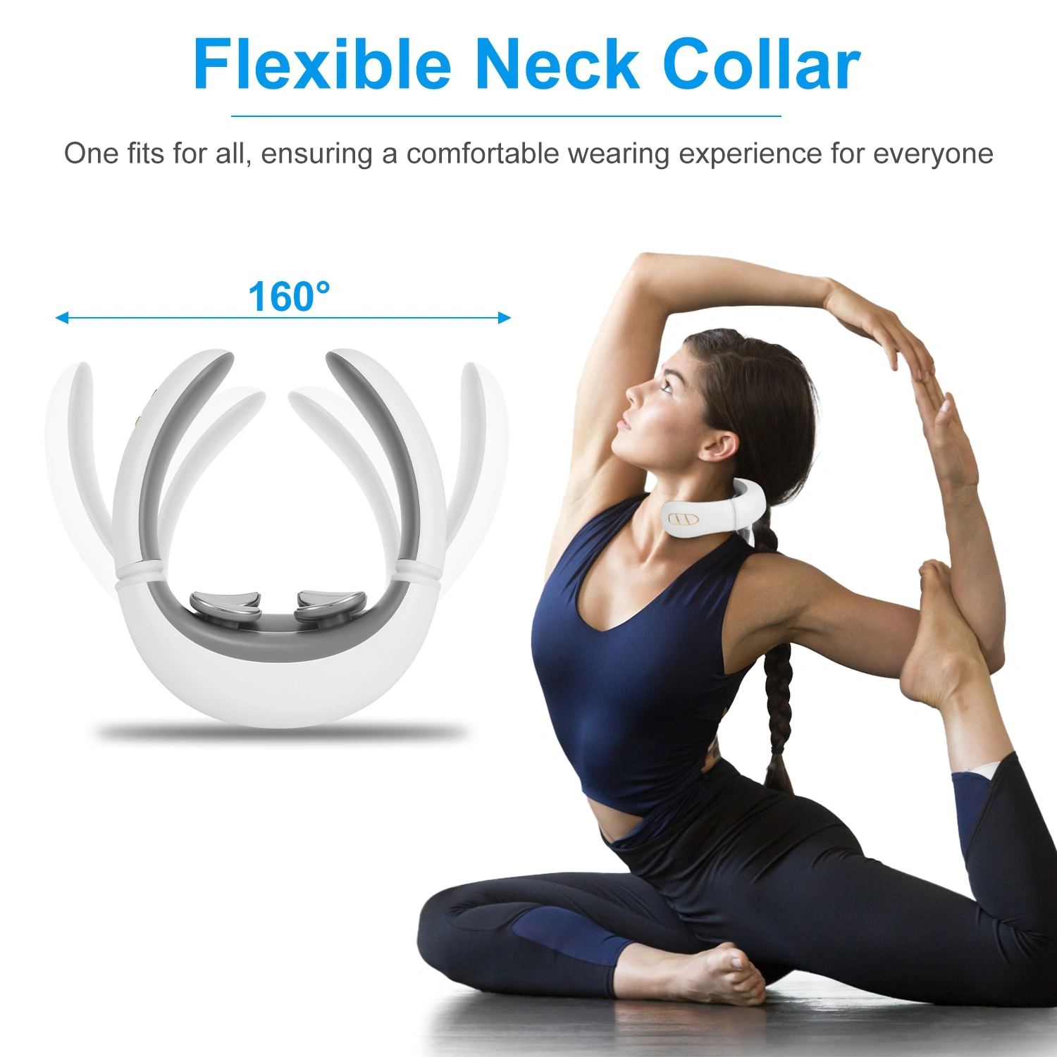 Portable Heated Neck Massager with Remote, TENS EMS 8 Heads, 6 Modes 20 Intensities, 15Min Auto Off, USB Rechargeable, Electric Pulse Neck Pain Relief view 4
