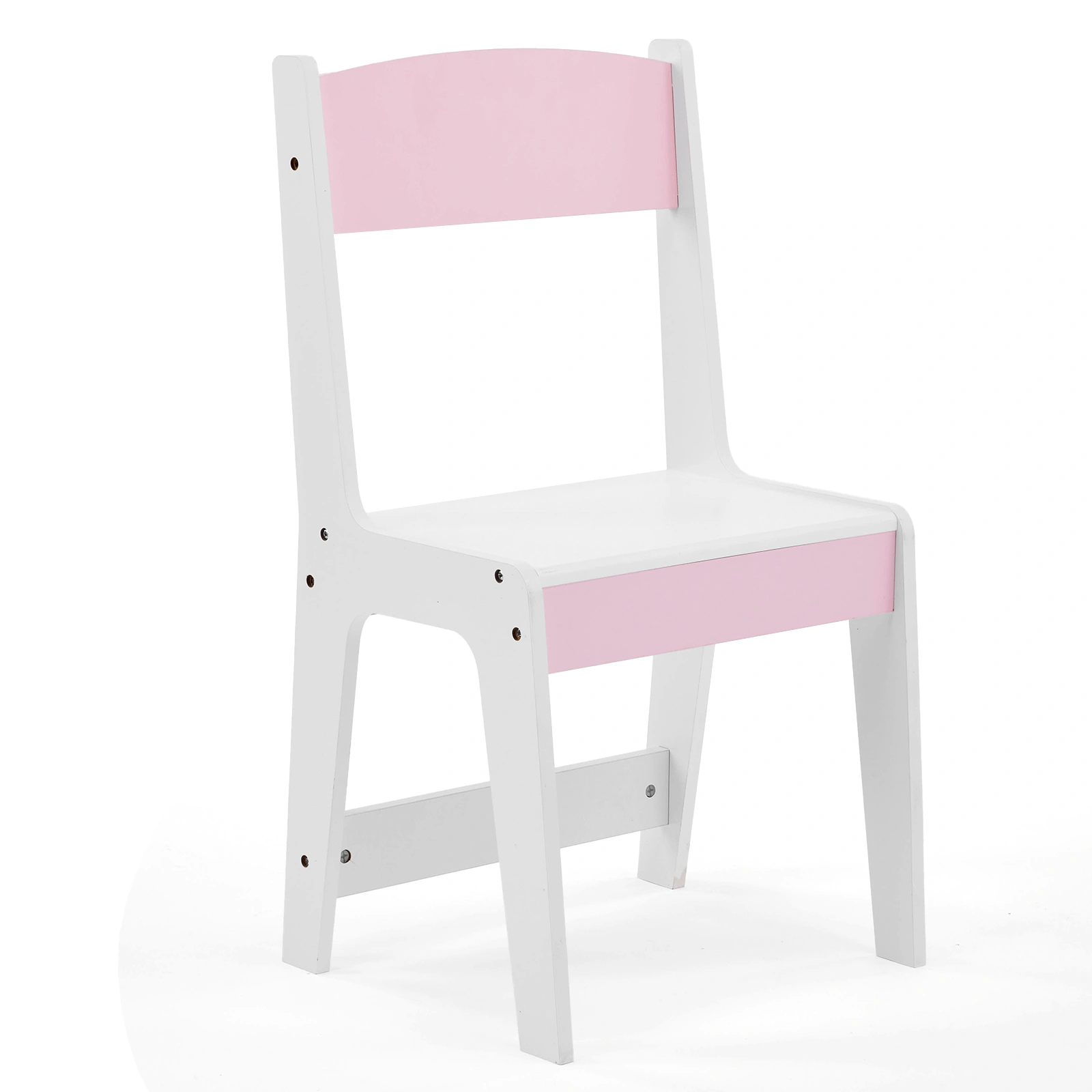 Childrens Dressing Table Set with Castle & Star Design, White Pink, 1 Wooden Drawer, 2 Fabric Drawers, 2-Tier Shelf, MDF Particleboard Dresser for Kids Girls Bedroom view 2