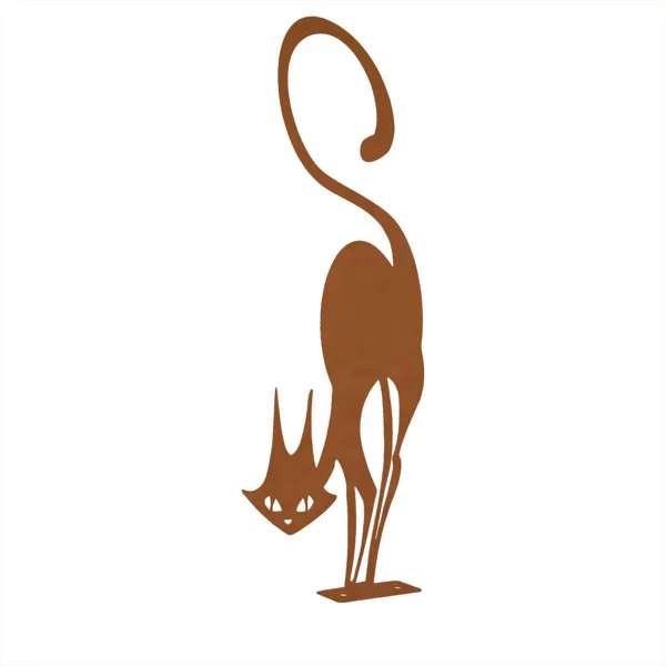 CIFbuy1pc Charming Rusty Series of Wrought Iron Crafts - Cat Halloween Fence Ornaments. Outdoor Garden Statue Ornaments for Garden Party Decor.(TikTok/temu self-pickup orders) view 2