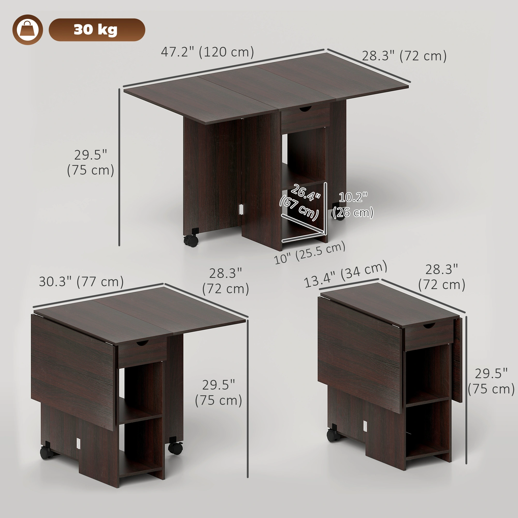 Modern Dining Table 59" Rectangular Wood Kitchen Table Natural Walnut Finish Seating for 4-6 view 3