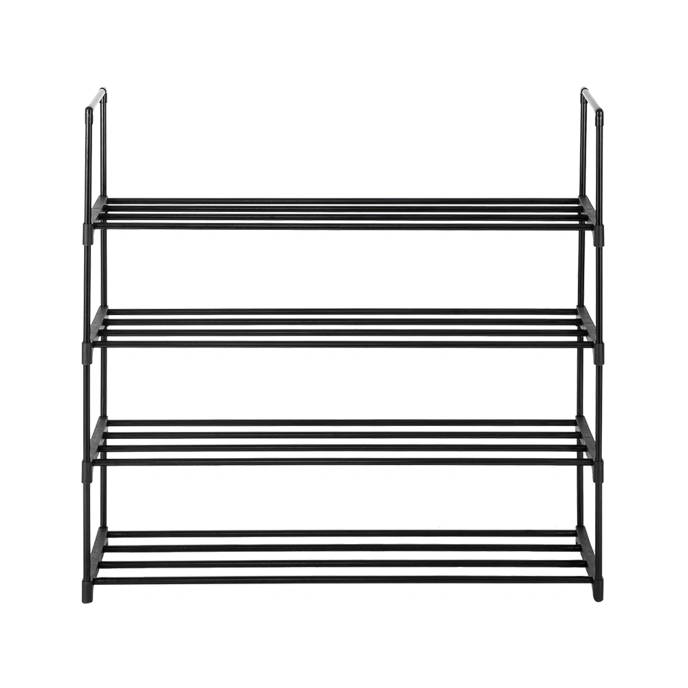 4 Tiers Shoe Rack Tower, Black Metal Shoe Storage Organizer Shelf for Bedroom Entryway Hallway Closet, Space Saving Shoe Rack view 2