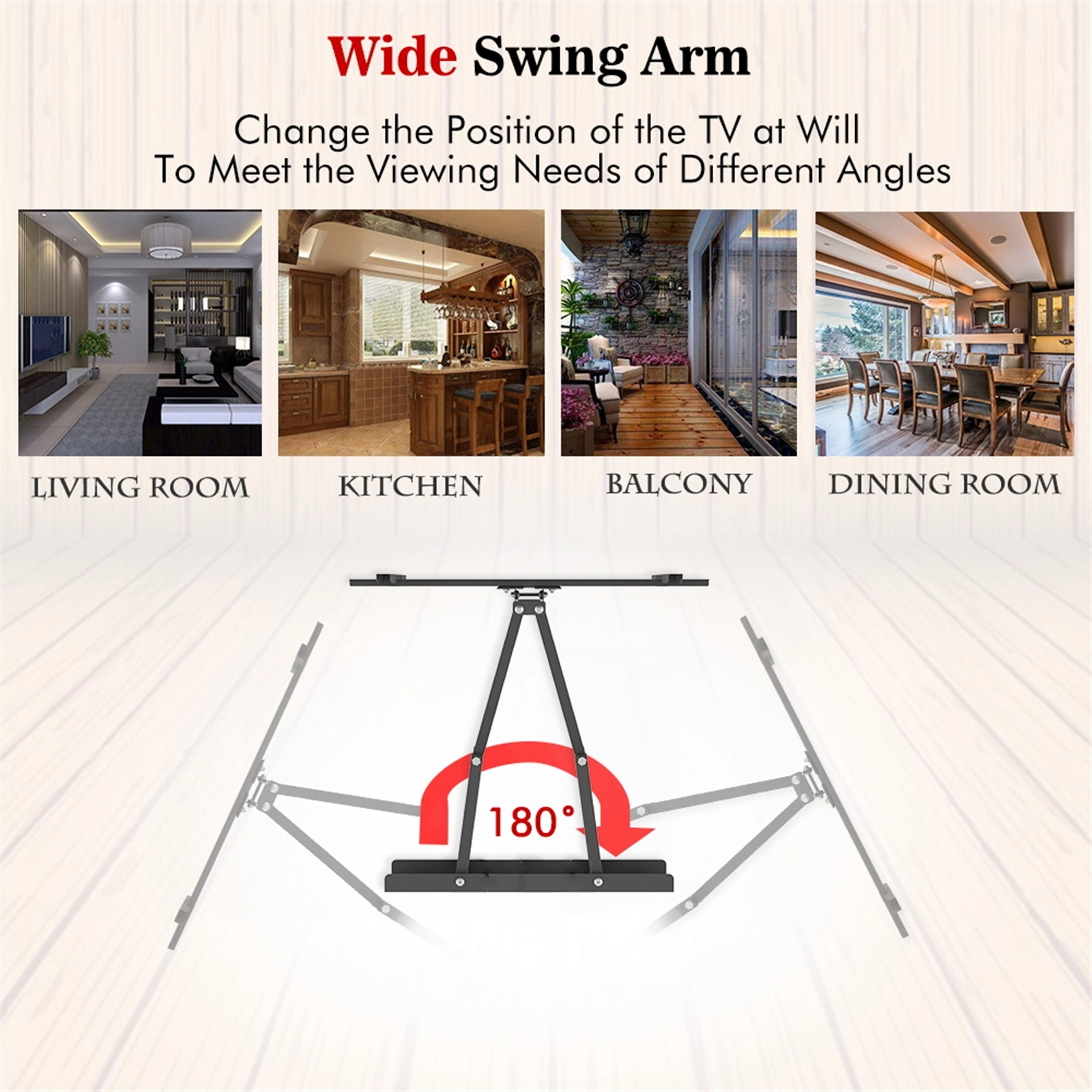 32-70 Inch Double Pendulum Large Base TV Stand Tmds-101 Bearing 50Kg/Vese600*400/Upper And Lower-10~ 10° view 10