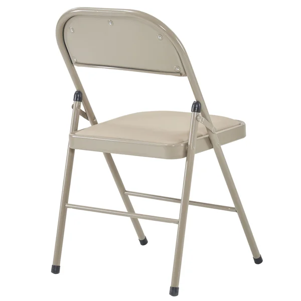 4pcs Elegant Foldable Iron & PVC Chairs for Convention & Exhibition Light Brown view 2