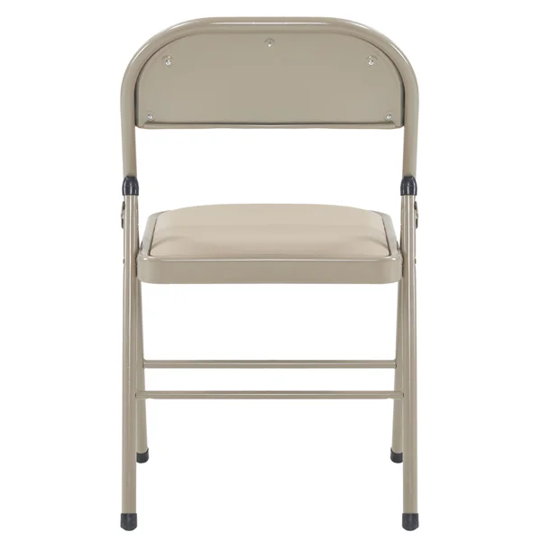 4pcs Elegant Foldable Iron & PVC Chairs for Convention & Exhibition Light Brown view 4