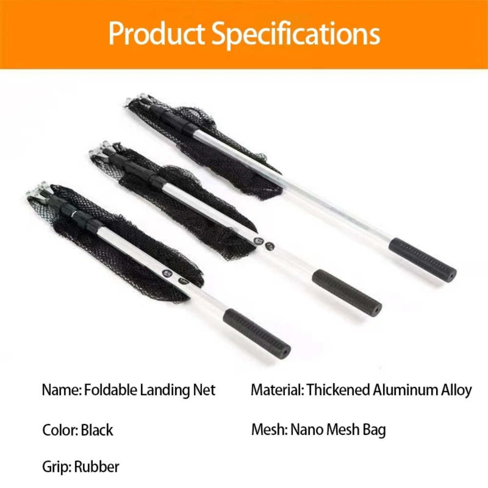 Foldable Landing Net Aluminum Alloy Frame Fishing Replacement Triangular Fishing For Easy Catches Portable Net Corrosions Resistant For Outdoor Activity view 5