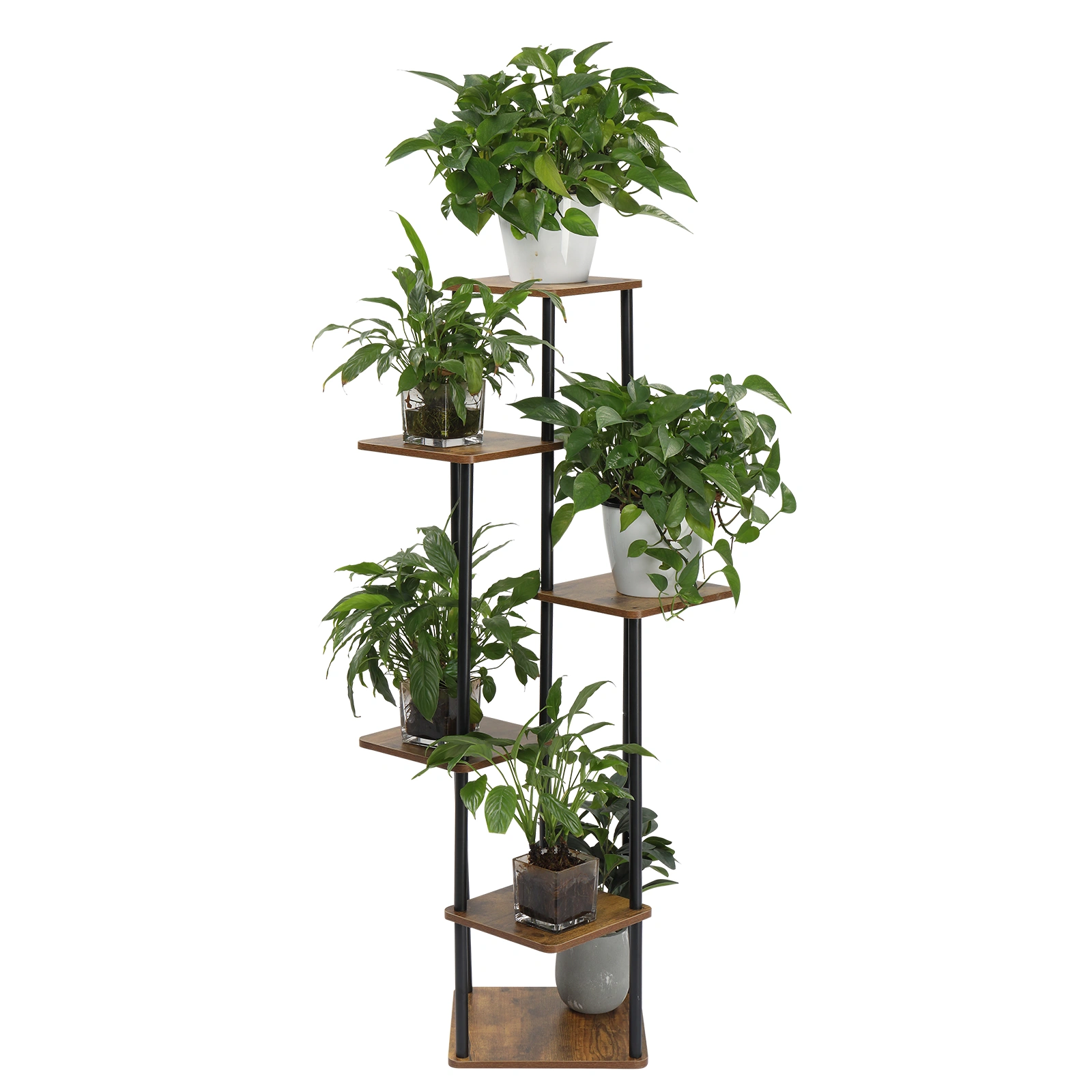 6-Tier Ironwood Plant Stand 116x30x30cm Solid Wood Plant Shelf Indoor Outdoor Multi-Layer Flower Pot Rack Garden Balcony Living Room Patio view 4