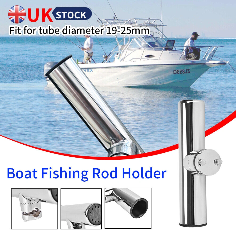 19-25mm Fishing Rod Holder Stainless Steel Rail Mount Bracket for Marine Boat UK view 2