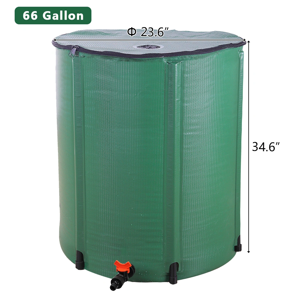 66 Gallon Folding Rain Barrel Water Collector Green view 11