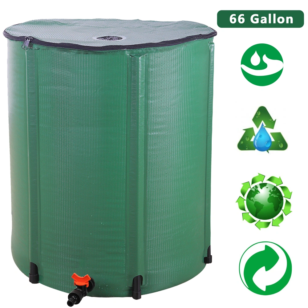 66 Gallon Folding Rain Barrel Water Collector Green view 13