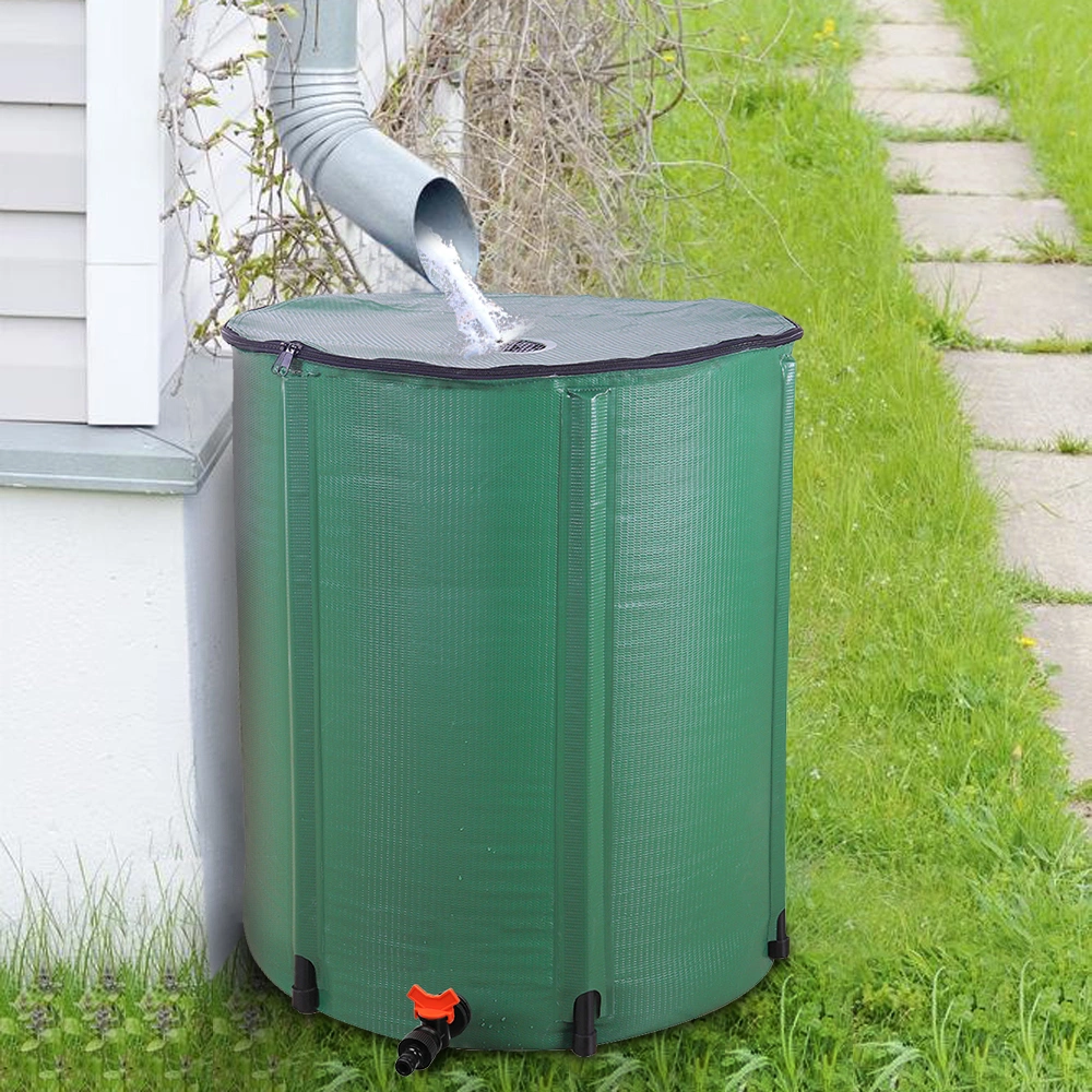 66 Gallon Folding Rain Barrel Water Collector Green view 17
