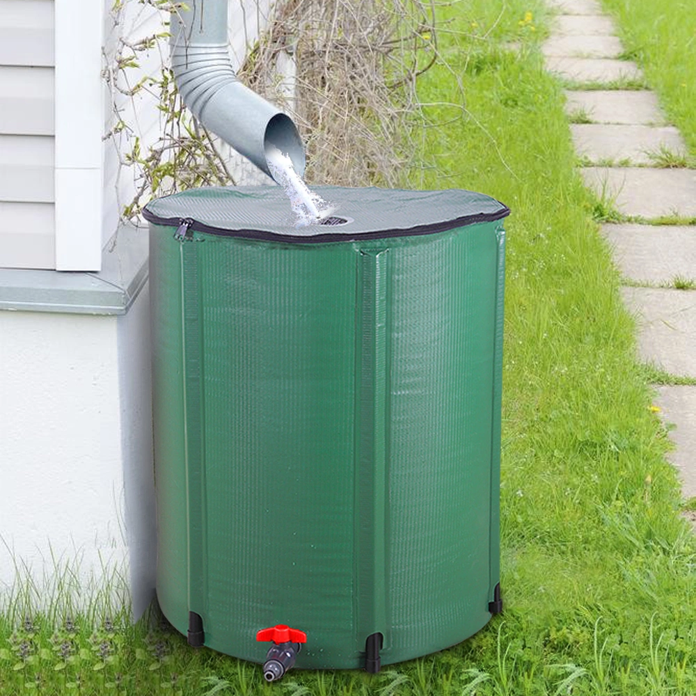 66 Gallon Folding Rain Barrel Water Collector Green view 25