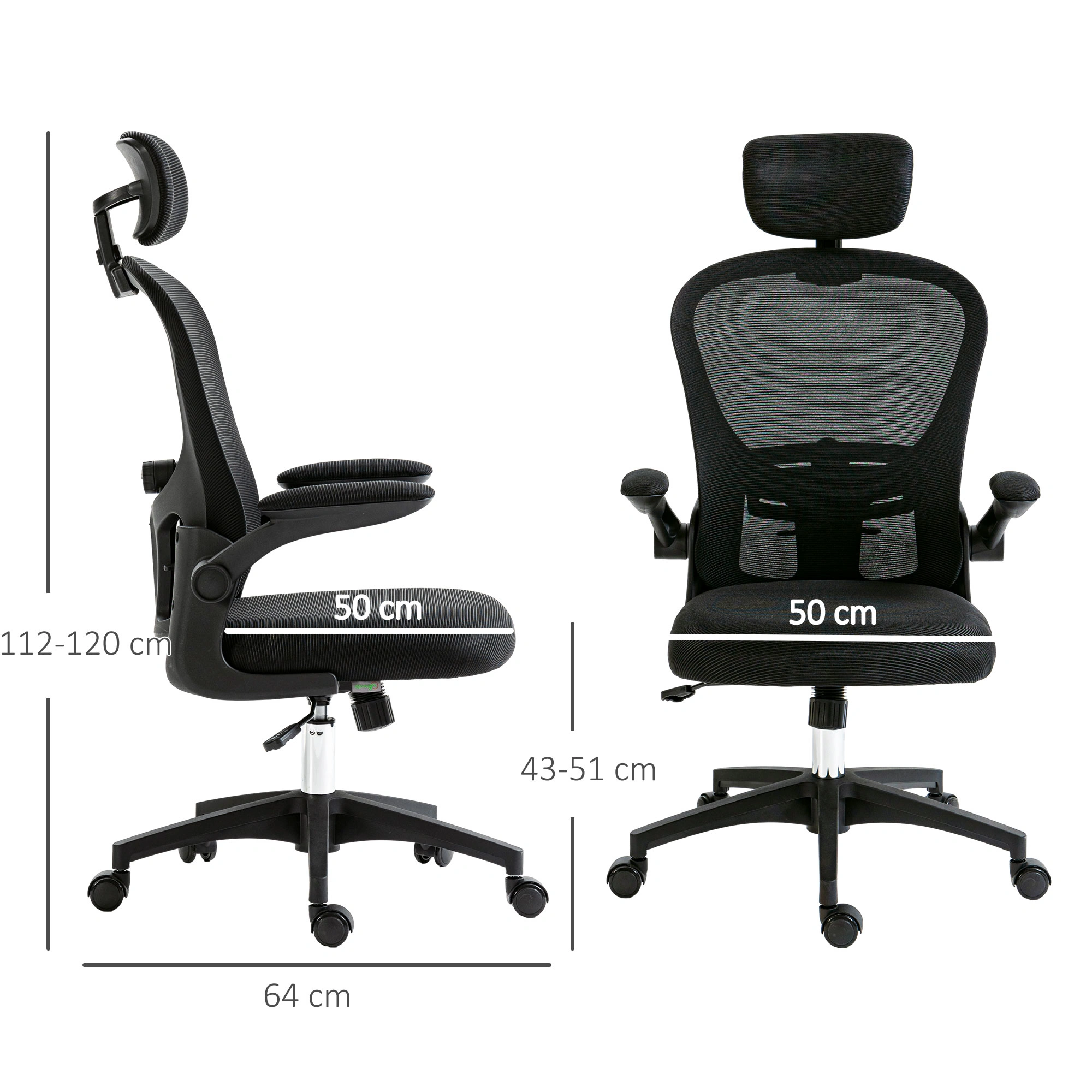 Massage Office Chair, Ergonomic Computer Desk Chair with Lumbar Support and Armrests view 2