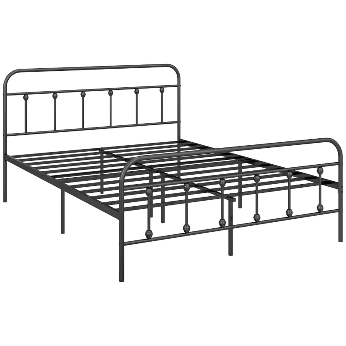 140cm Metal Bed Frame, Heavy Duty Steel Platform Bed Frame, Strong Metal Slats Support, Easy Assembly, 275lbs Capacity view 2