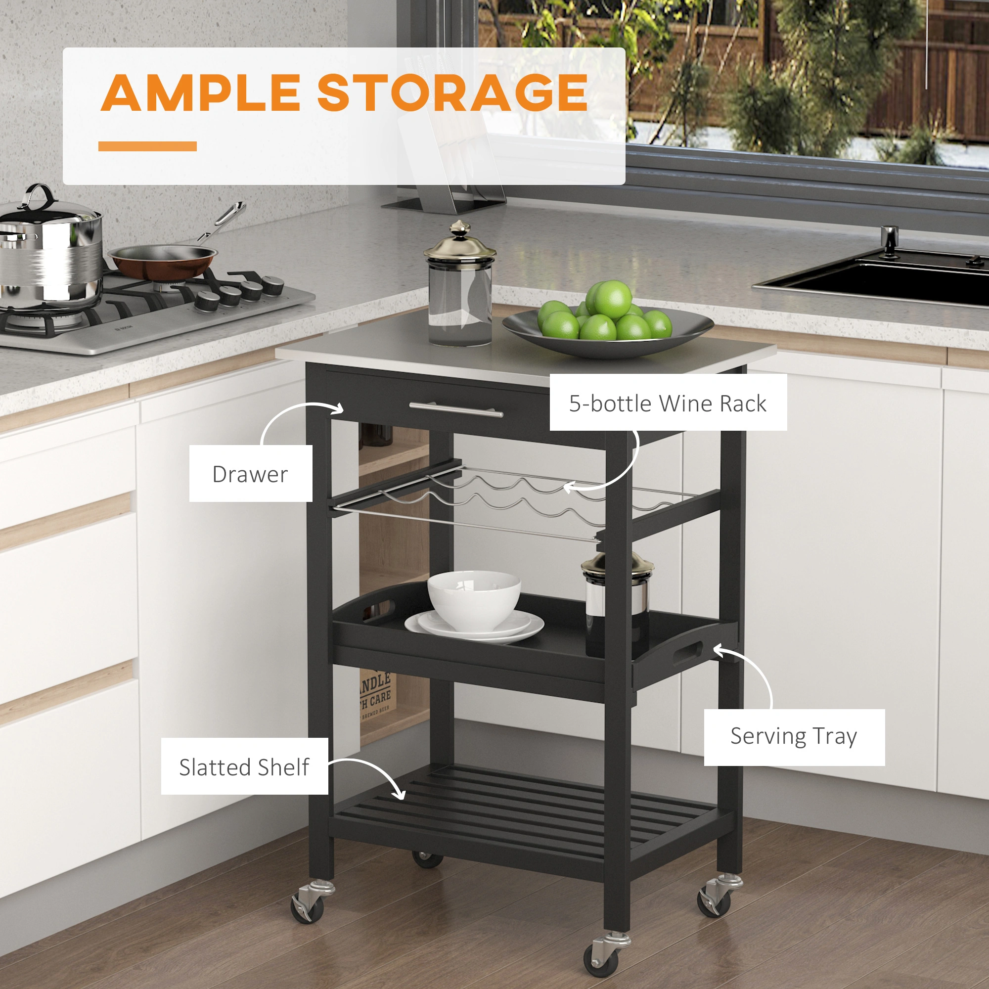 Heavy Duty Storage Rack, 5-Tier Metal Shelving Unit, 36"x12"x72", Industrial Garage Shelf Organizer for Kitchen Pantry Bedroom view 3