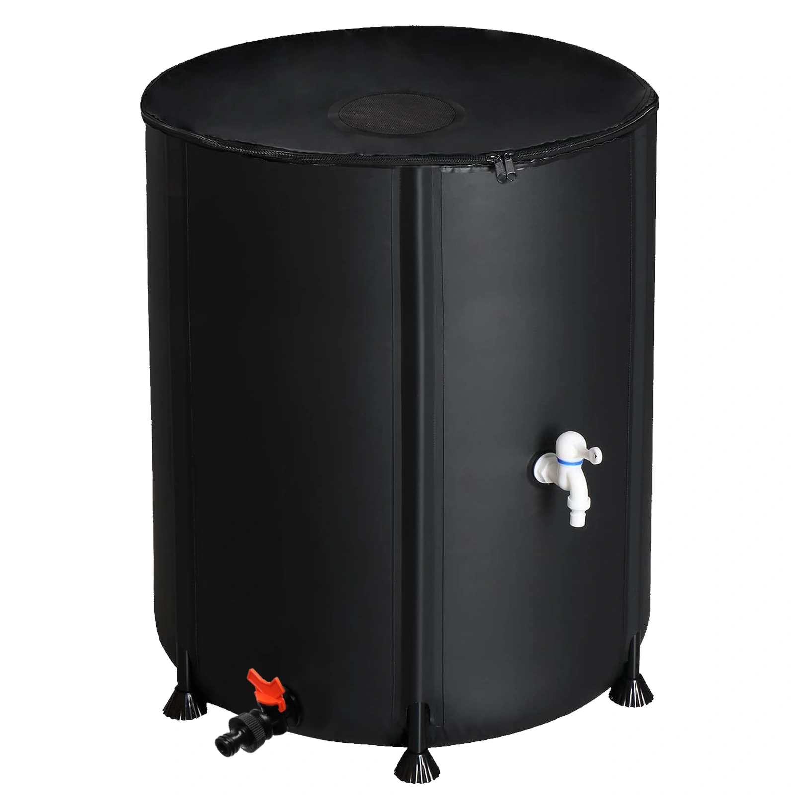50 Gallon Folding Rain Barrel Water Collector - Black Collapsible Rain Water Barrel with Spigot, Heavy Duty Outdoor Garden Irrigation Reservoir view 4