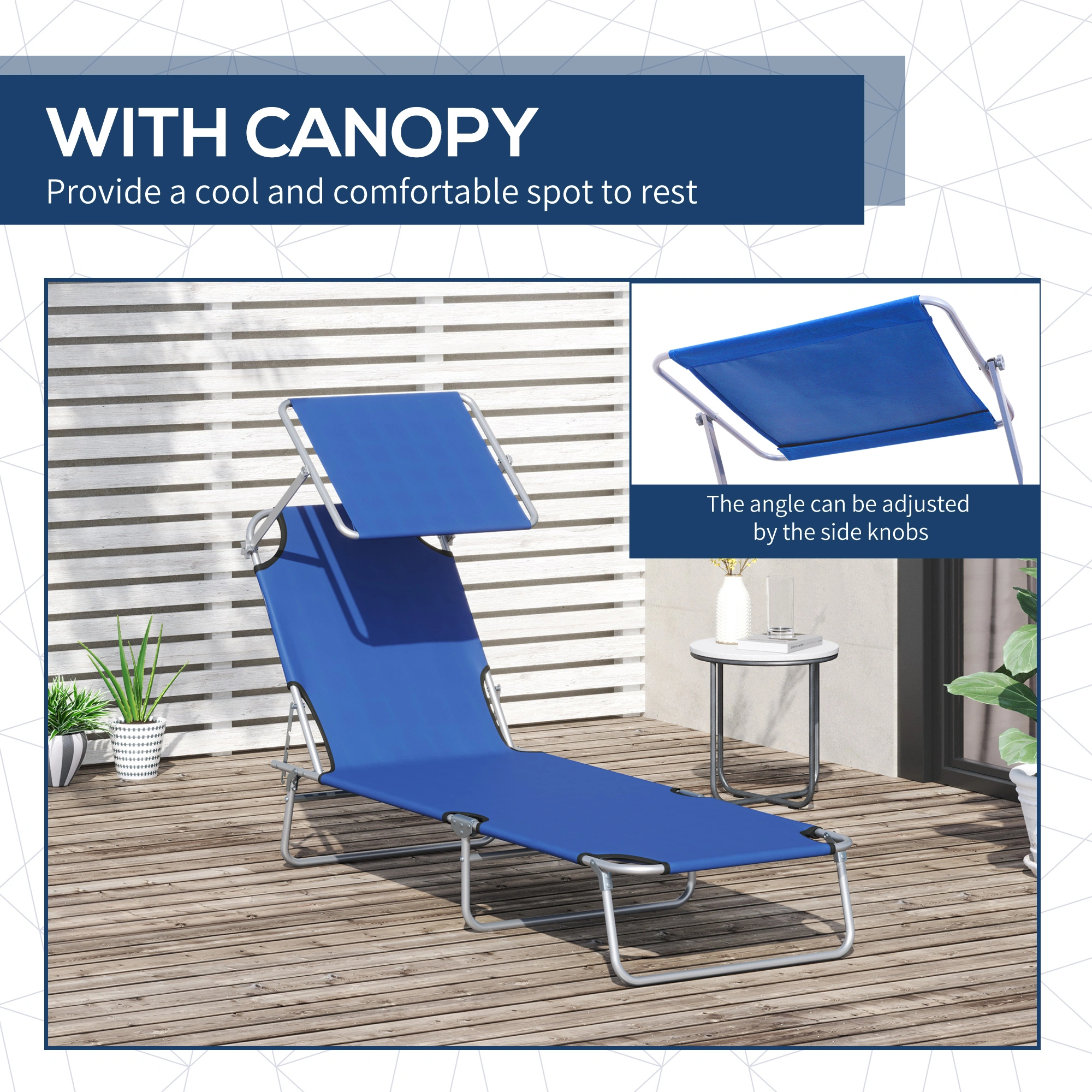 Outdoor Folding Lounge Chair with Rocking Function Portable Recliner Seat view 3