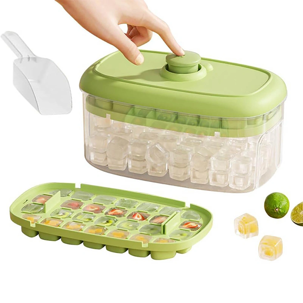 Beige Ice Cube Tray with Nonslip Base - Practical Refrigerator Freezer Mold for Cocktails, Whiskey & Drinks view 5