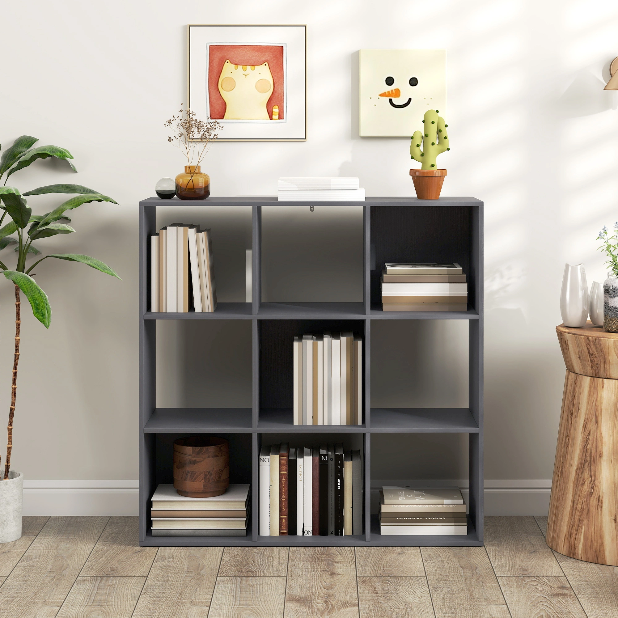 Large Capacity Bookshelf Storage Cabinet, 5-Tier Open Bookcase with Metal Frame, freestanding Organizer Shelf for Living Room & Office view 3