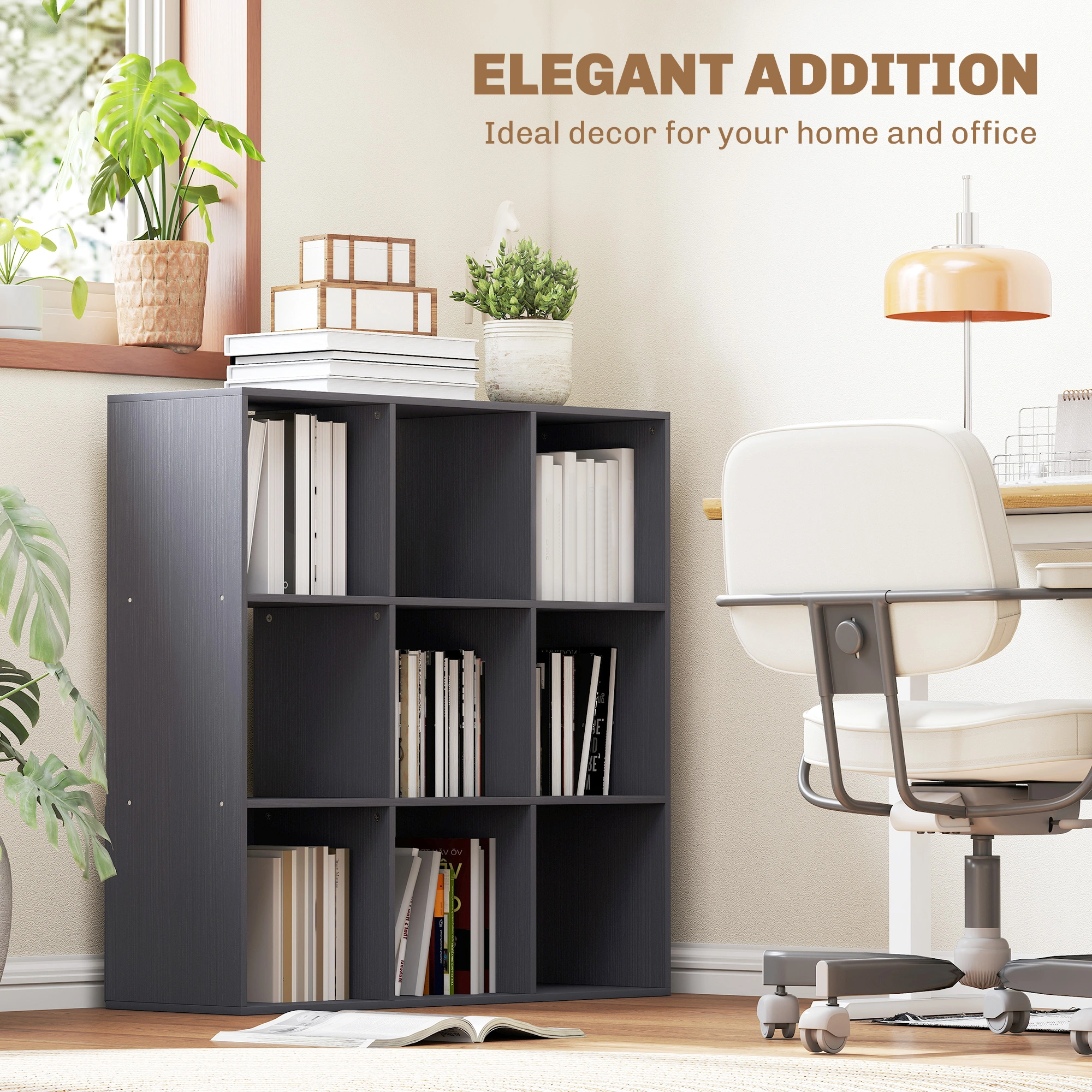 Large Capacity Bookshelf Storage Cabinet, 5-Tier Open Bookcase with Metal Frame, freestanding Organizer Shelf for Living Room & Office view 5
