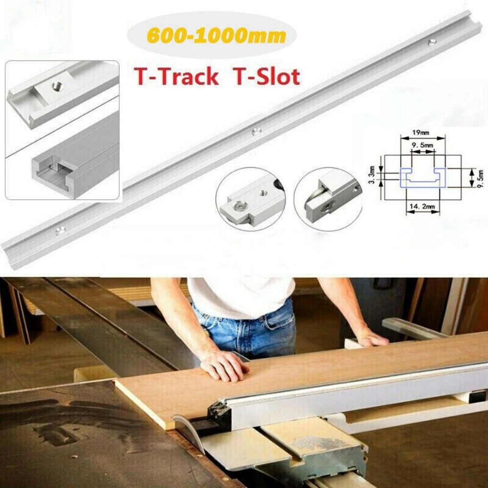 800/1000mm T-slot T-track Miter Track Jig Fixture Slot Woodworking Tool Aluminum-1000mm