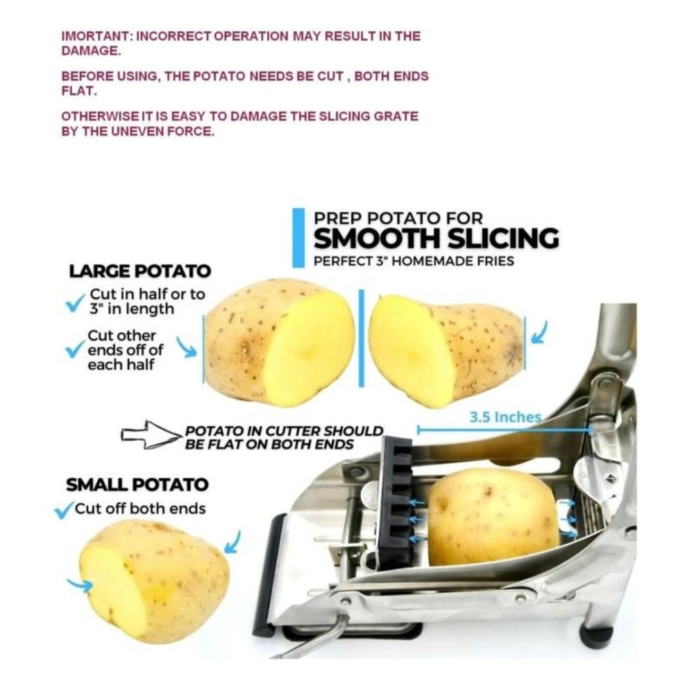 2 Blade Stainless Steel French Fry Cutter Potato Vegetable Slicer Chopper Dicer view 2