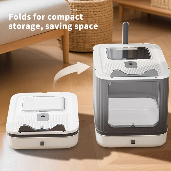 Elevated leak proof elf white cat litter box, made of sturdy and durable materials, also suitable for multi cat households view 4