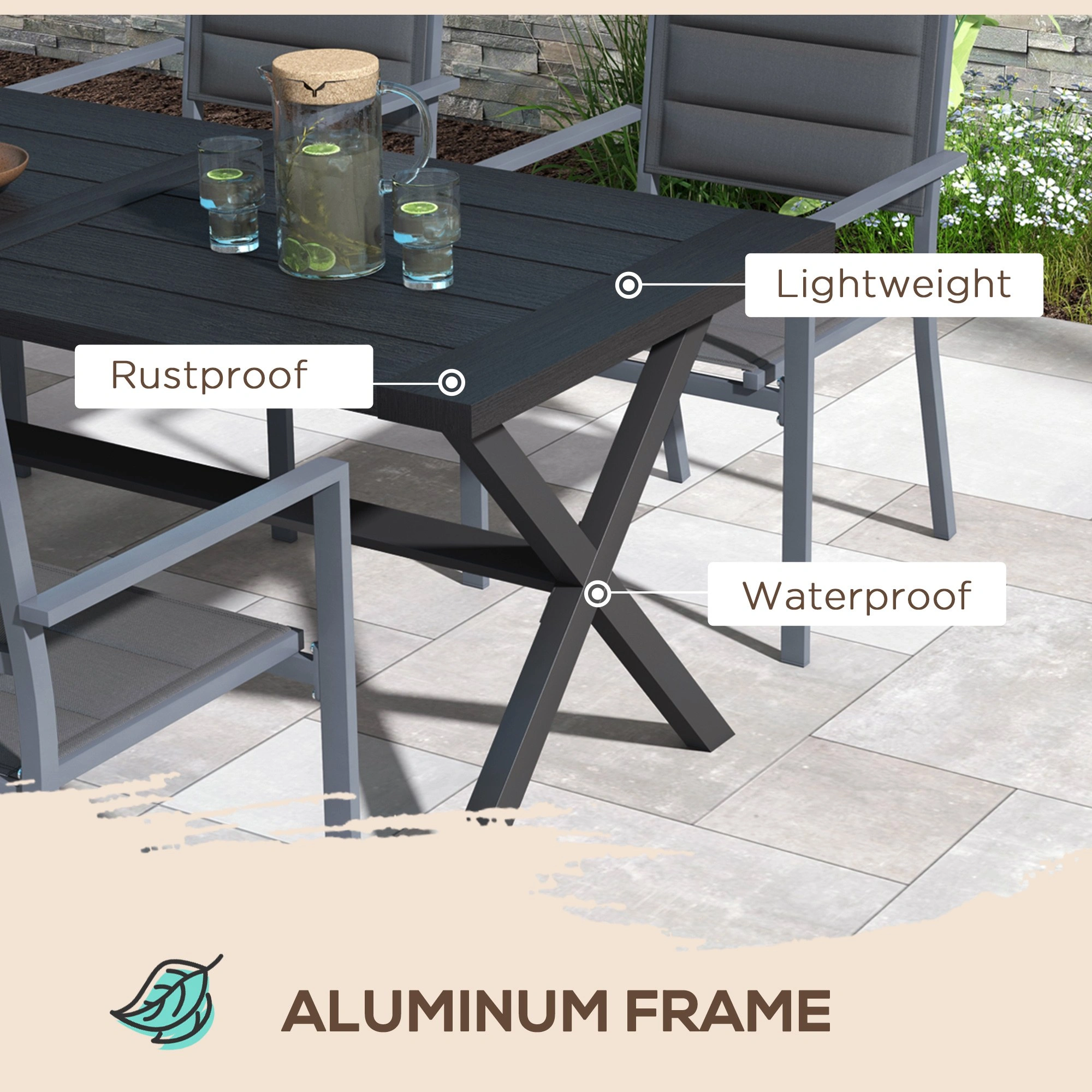 Portable Camping Table with Sink, Foldable Outdoor Dining Table, Lightweight Picnic Table for Caravan, Hiking, BBQ view 3