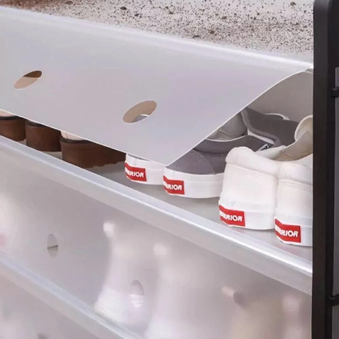 7 Tier Shoe Rack Storage Cabinet Organizer with Dust-Proof Cover Boot Heel Holder Stand view 4