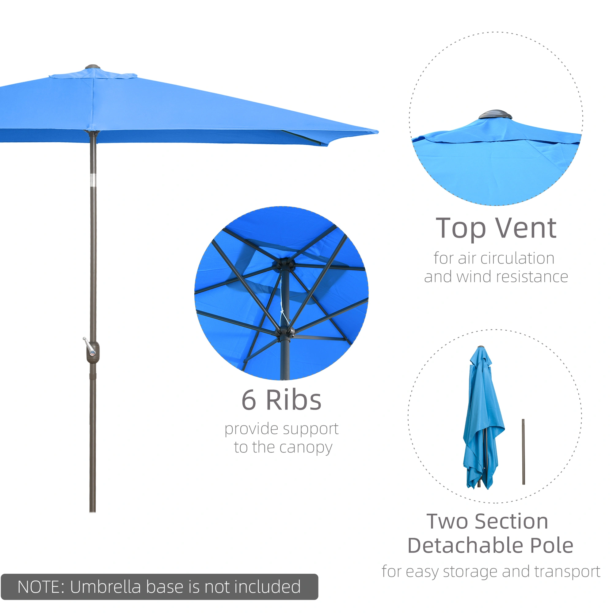 Wall Mounted Umbrella Holder Rack - Heavy Duty Stainless Steel Outdoor Rain Umbrella Stand, Black, Wall-Hanging Design view 2