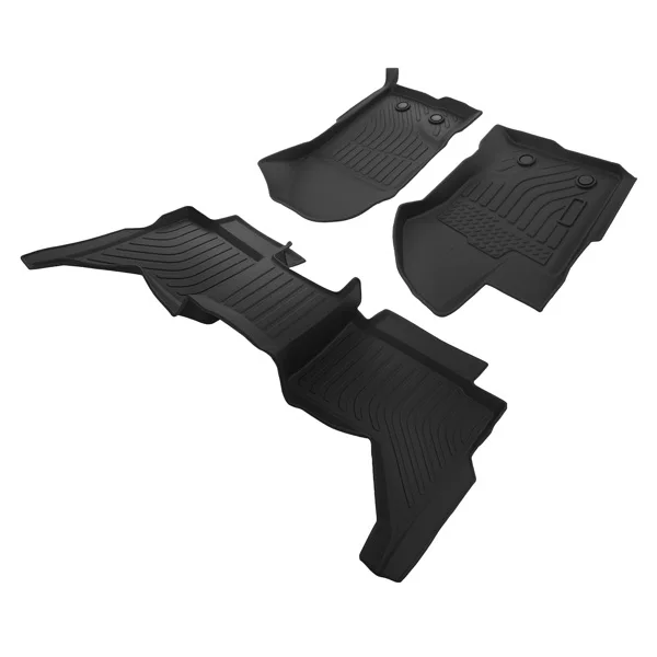 All Weather Floor Mats fit for Ford Ranger SuperCrew Cab 2019-2023 Black TPE Car Mat view 6