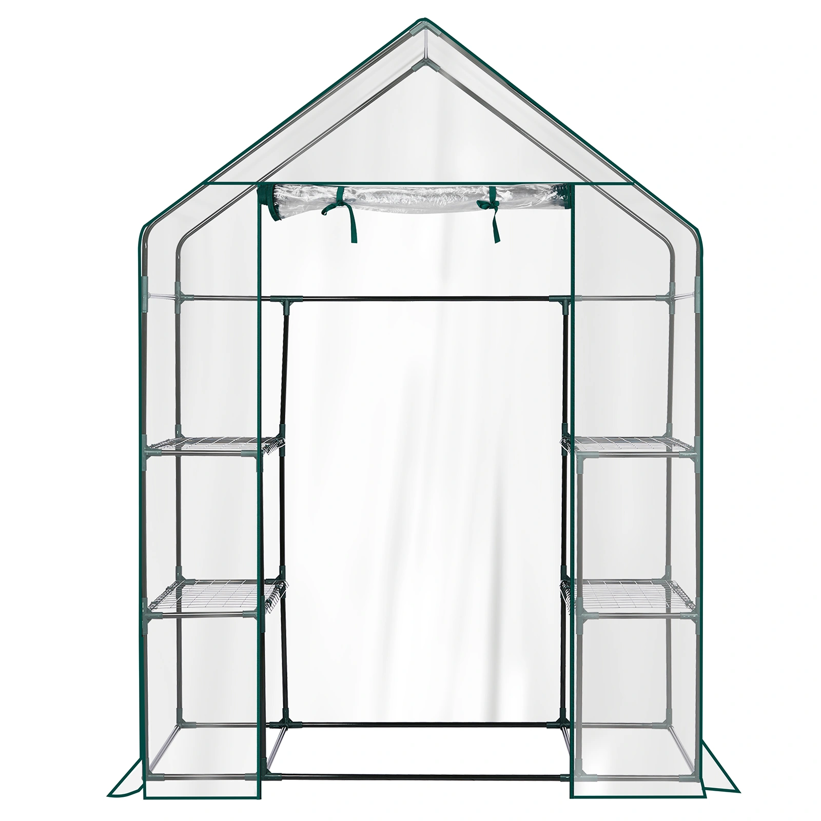 Mini Walk-in Greenhouse 56x29x77 Inch 4-Shelf PVC Cover Indoor Outdoor Plant Gardening Green House Transparent view 6