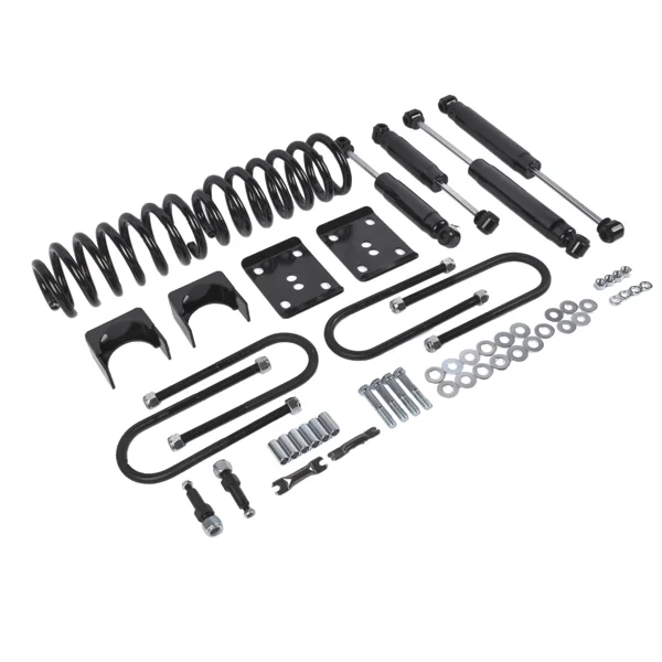 3" / 5" Drop Lowering Flip Kit Fit for Chevrolet C10 GMC C15 1973-1987 Springs & Shocks Black view 2