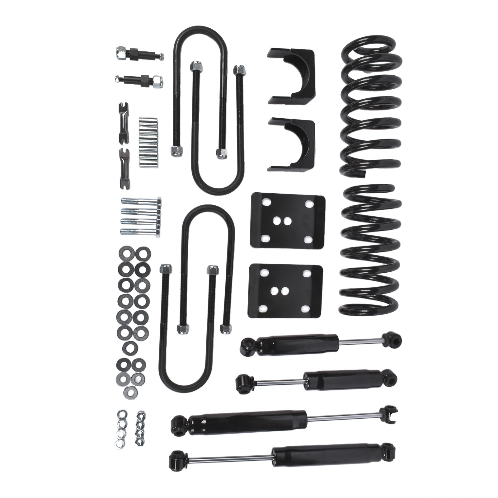 3" / 5" Drop Lowering Flip Kit Fit for Chevrolet C10 GMC C15 1973-1987 Springs & Shocks Black view 3