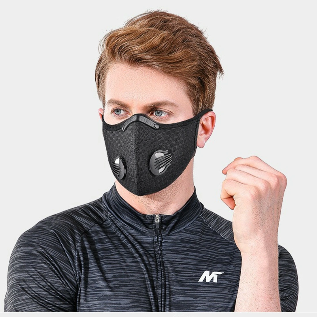 Reusable Half Face Mask with Filter, Cycling Outdoor Sports Face Cover, Black view 3