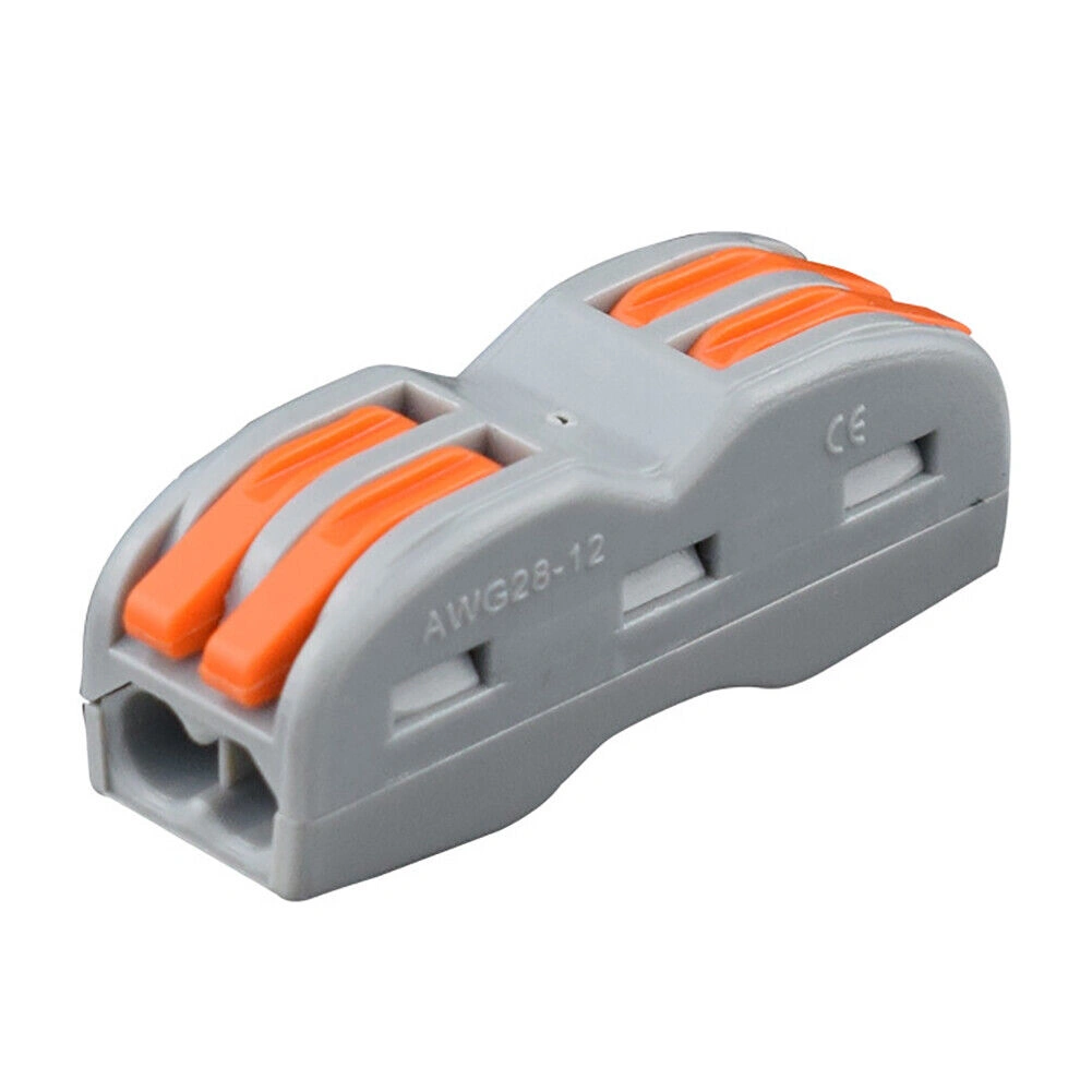 2-Way Spring Lever Wire Connector, Reusable Electrical Terminal Block for Cable Wiring view 3