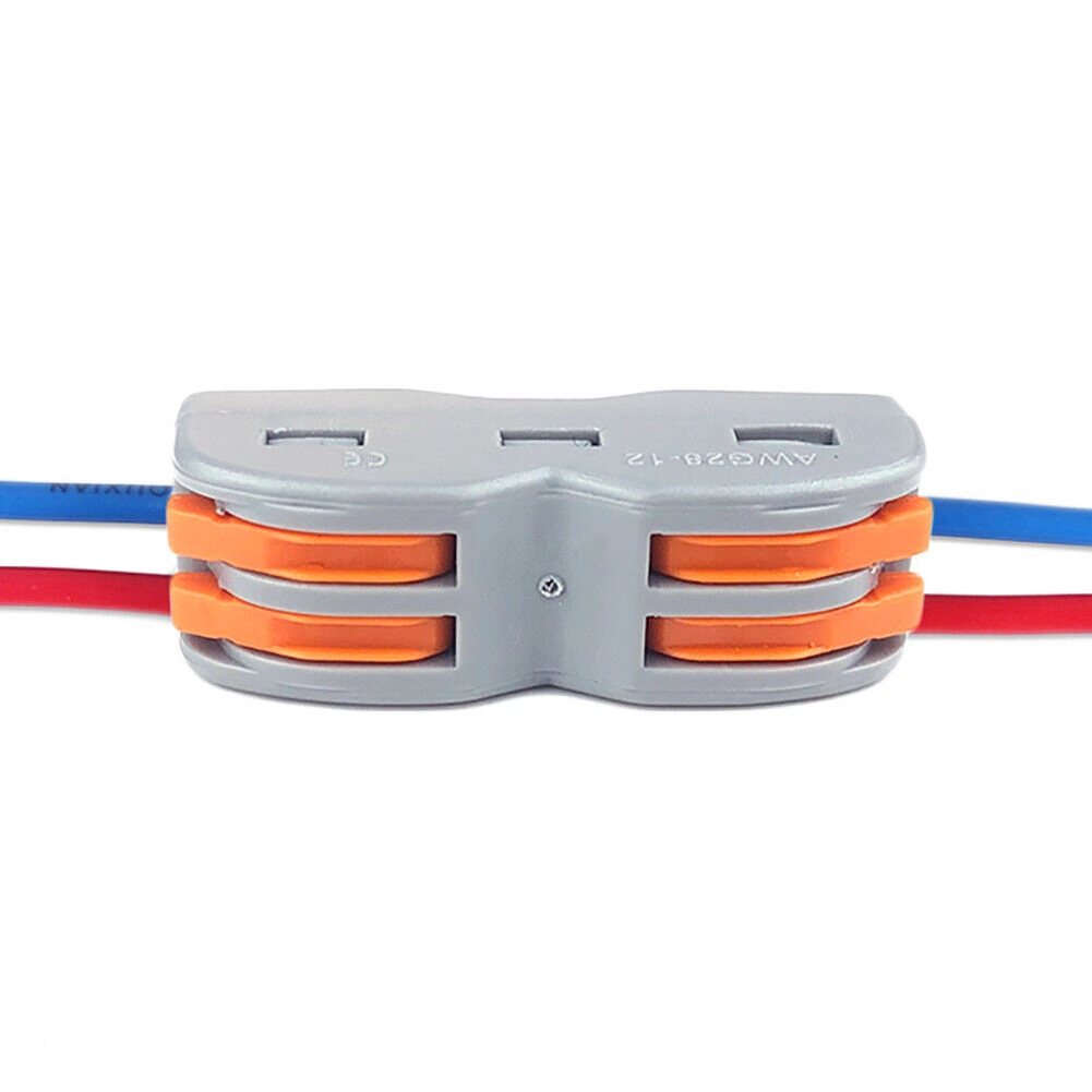 2-Way Spring Lever Wire Connector, Reusable Electrical Terminal Block for Cable Wiring view 6