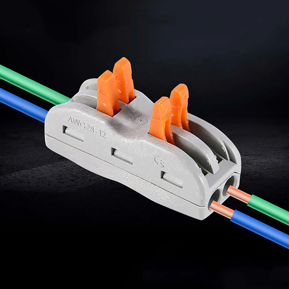 2-Way Spring Lever Wire Connector, Reusable Electrical Terminal Block for Cable Wiring view 7