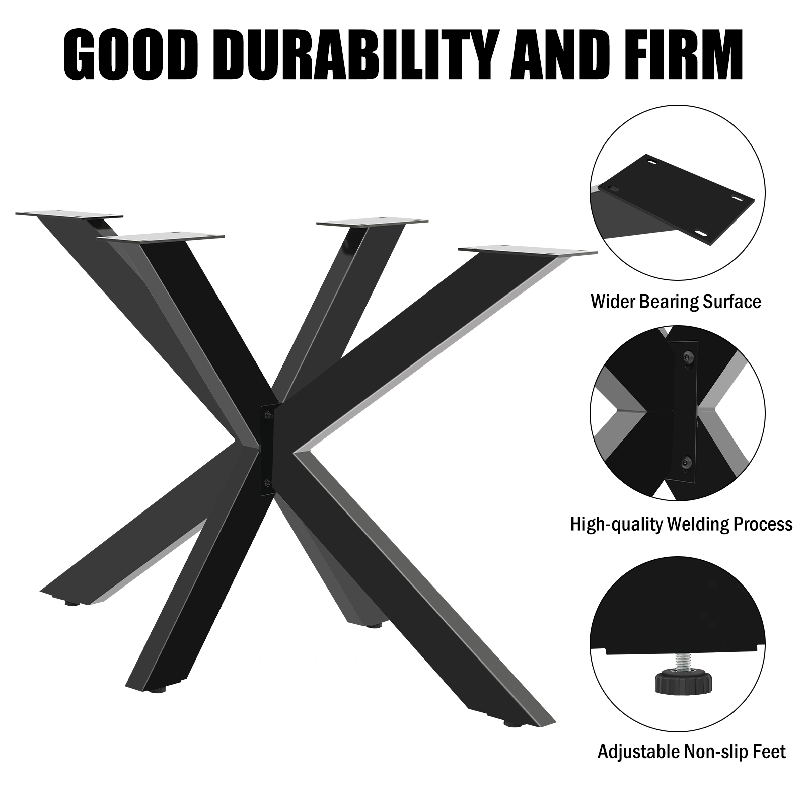 Metal Table Leg Base, Spider Table Frame DIY Furniture, 1 Piece Table Base 120x68cm, Height 71cm for Dining Table, Desk, Conference Table view 2
