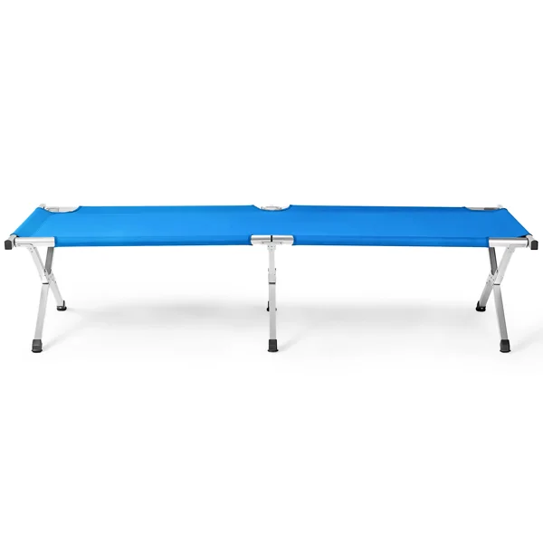 Portable Folding Camping Cot with Carrying Bag Army Blue view 2